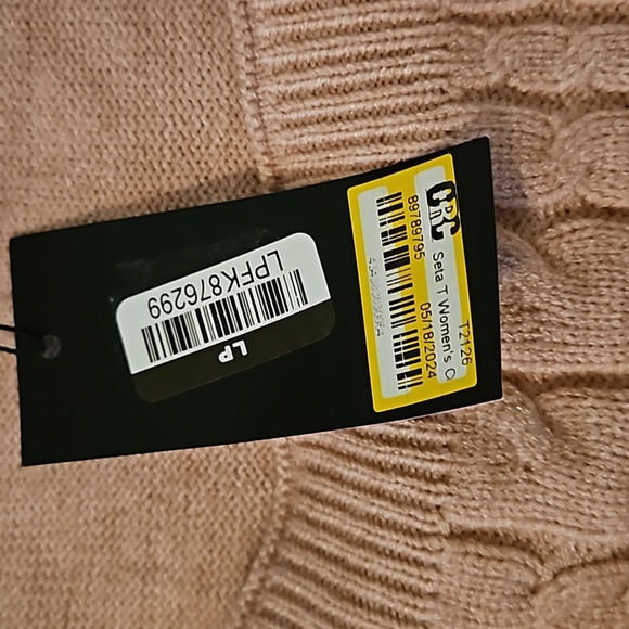 Seta T womans NWT cut out peak a boo sweater Sz. L Blush Pink - Picture 3 of 6
